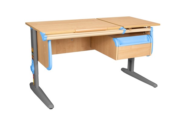 Детский стол-трансформер 1/75-40 (СУТ.25) + Tumba 1 Бежевый/Серый/Ниагара в Саранске - изображение