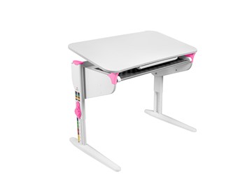 Детский стол-трансформер 5/100 (СУТ. 46) Белый/Белый/Розовый с лотком в Саранске