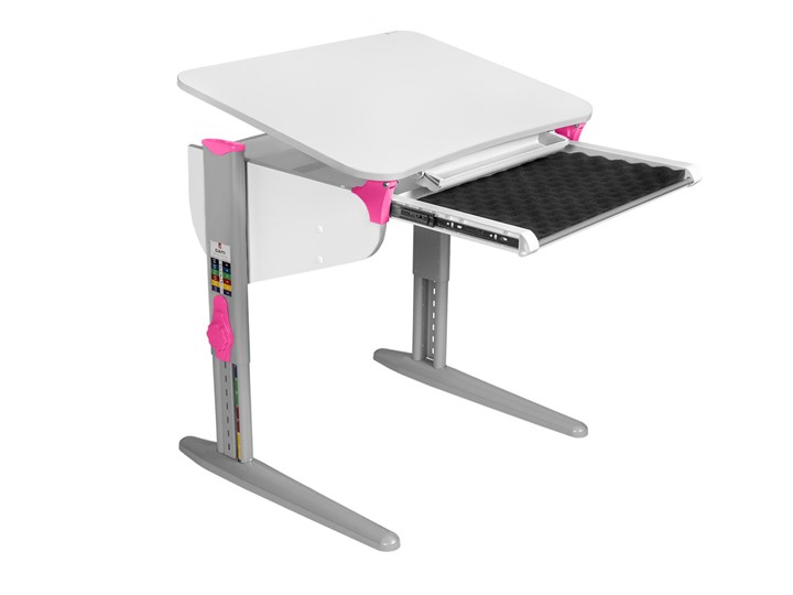 Растущий стол 5/75 (СУТ. 44) Белый/Серый/Розовый с лотком без полок в Саранске - изображение 1