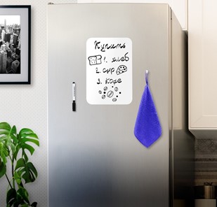 Магнитно-маркерная доска на холодильник BRAUBERG, 30х21 см с маркером, магнитом и салфеткой в Саранске - предосмотр 2